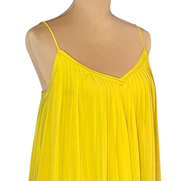 Massimo Dutti Pleated Babydoll Cami Top Sz.M Yellow Flowy Dopamine Coquette Y2K - Picture 5 of 14
